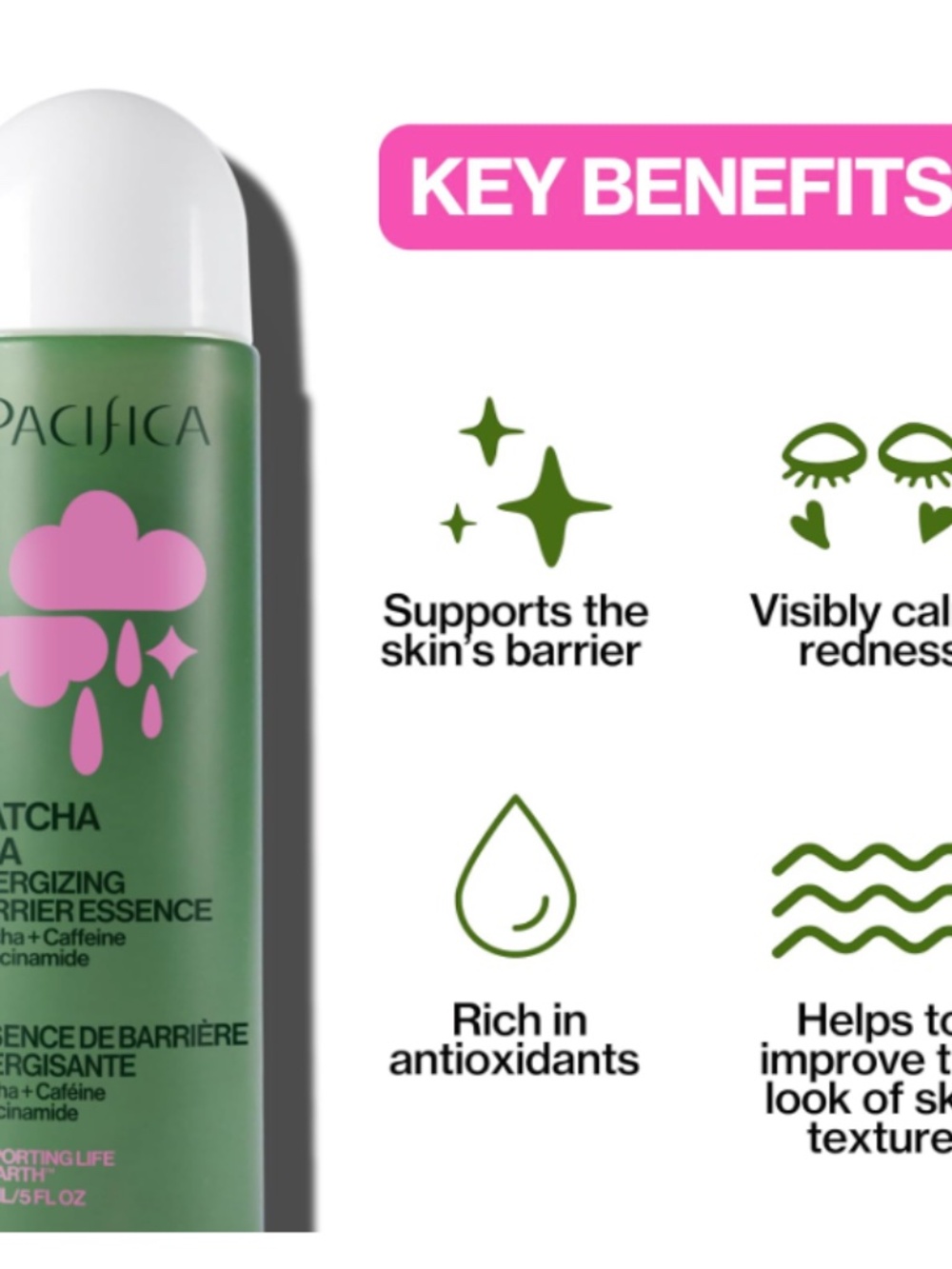 NWT Pacifica Matcha Milk Energizing Barrier Essence - Picture 3 of 8